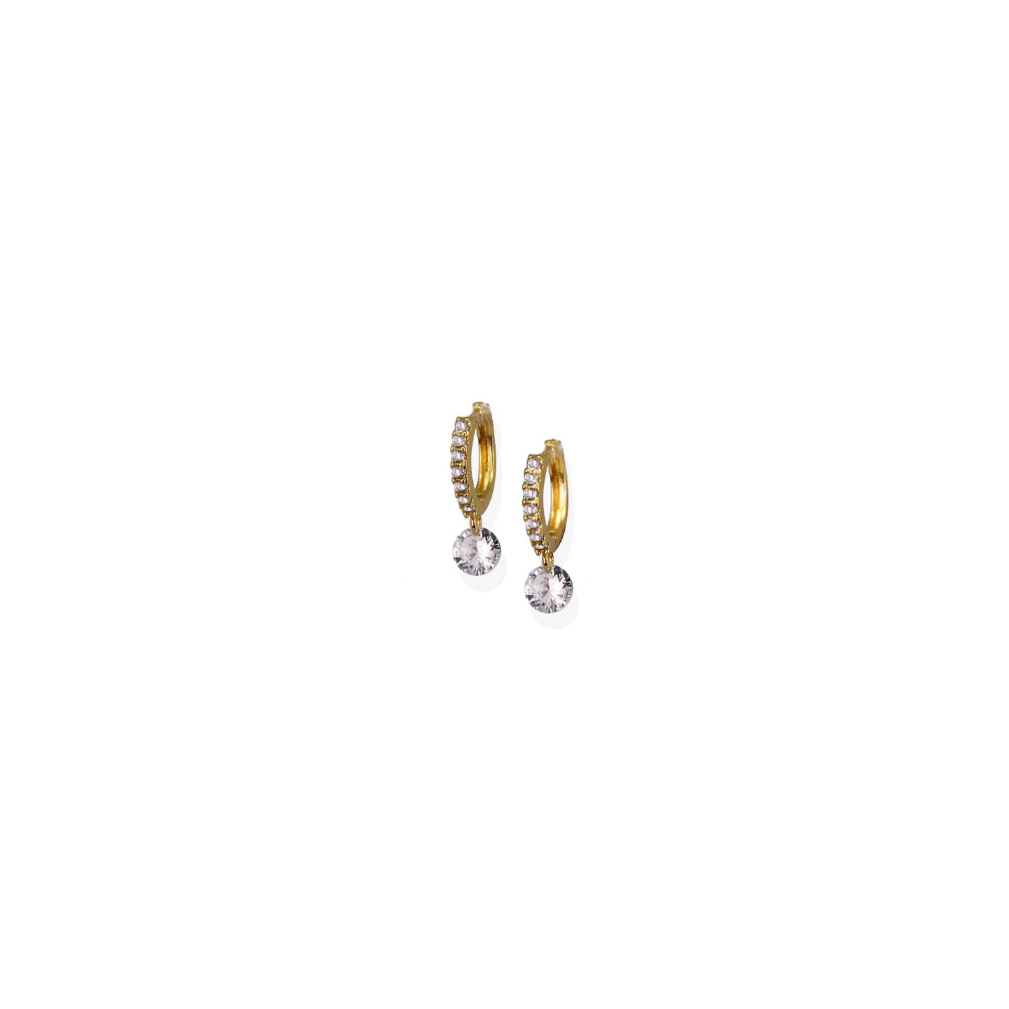 Set Oorringen met Enkele Diamant