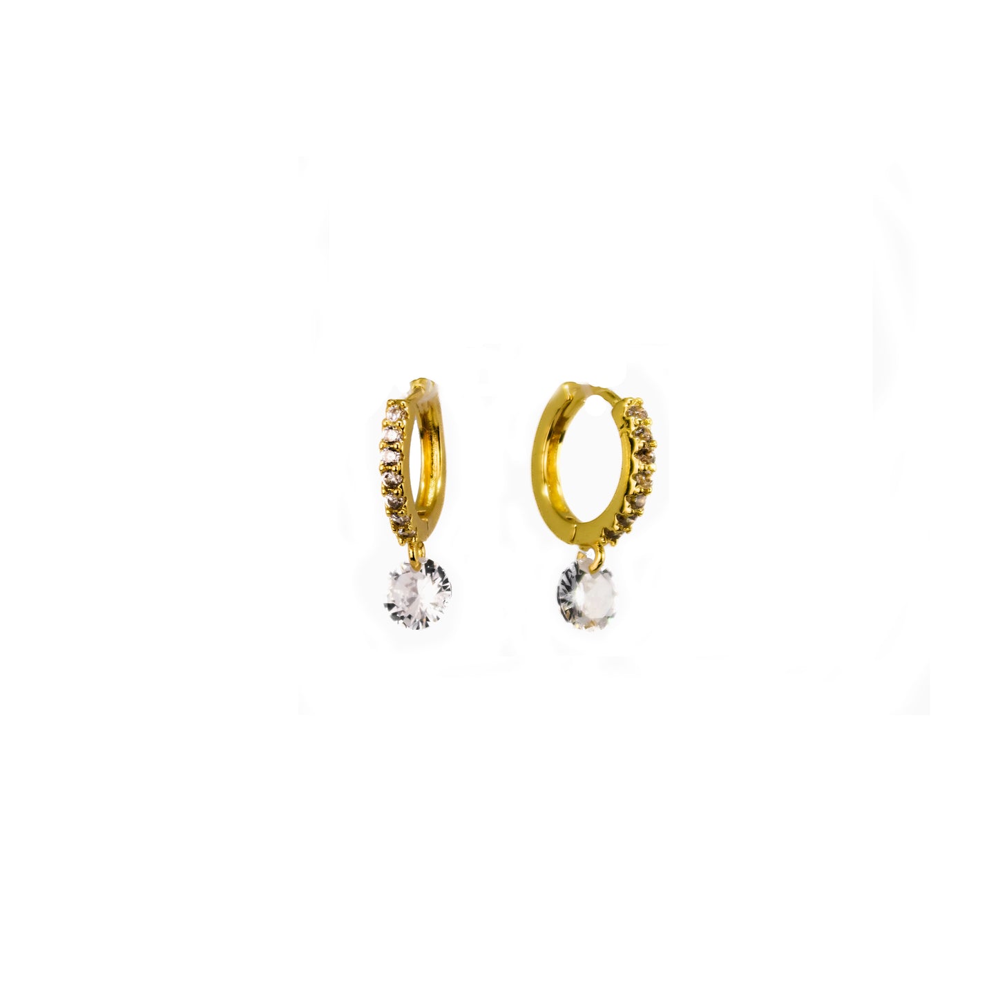 Set Oorringen met Enkele Diamant