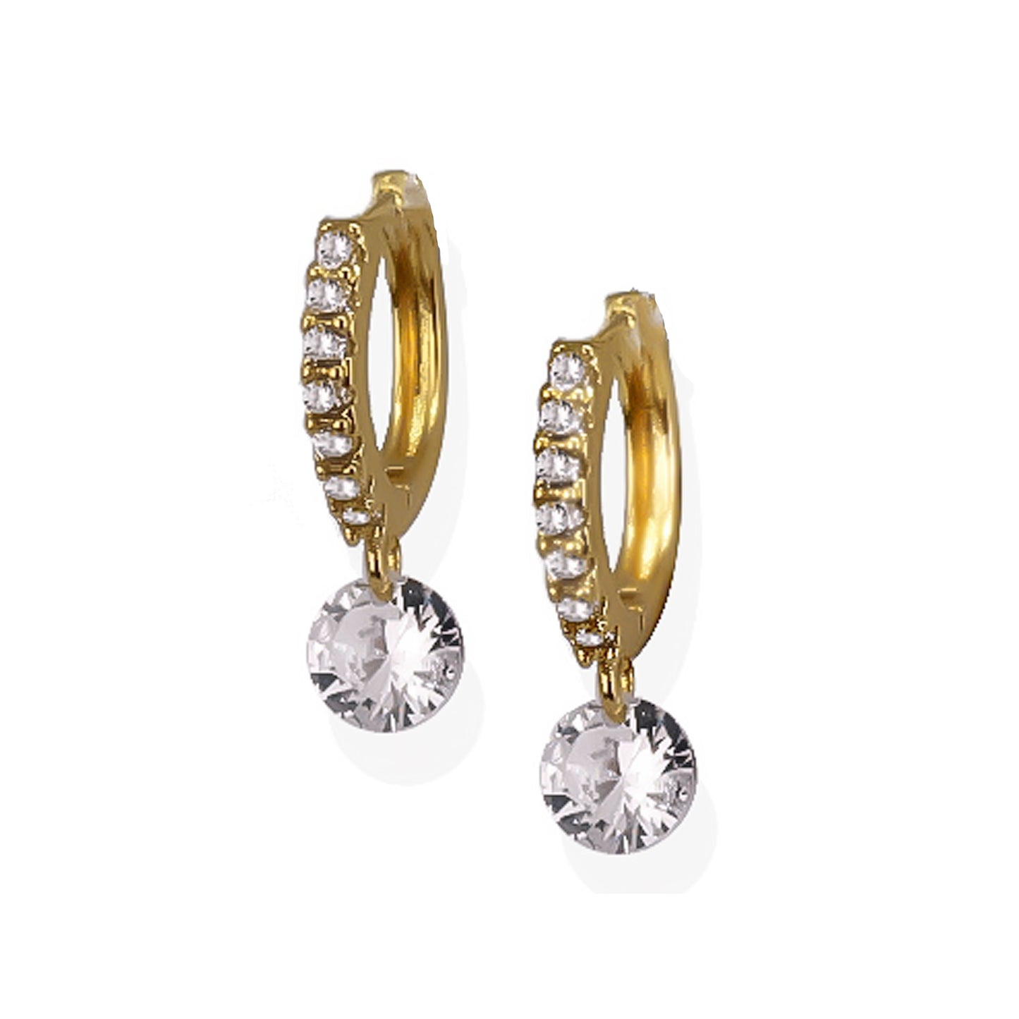 Set Oorringen met Enkele Diamant