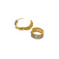 Set Gouden Hoop Oorbellen met Strass