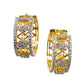 Set Gouden Hoop Oorbellen met Strass